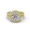 2.0ct Brilliant Diamond Double Halo Gold Bridal Wedding Ring - 01US11